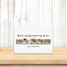 コラージュのカップルの写真と君は私の紅茶引用文