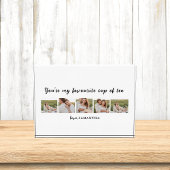 コラージュのカップルの写真と君は私の紅茶引用文 フォトブロック