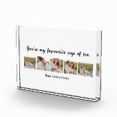 コラージュのカップルの写真と君は私の紅茶引用文 フォトブロック (右)