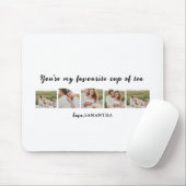 コラージュのカップルの写真と君は私の紅茶引用文 マウスパッド (マウス)