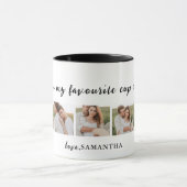 コラージュのカップルの写真と君は私の紅茶引用文 マグカップ (中央)