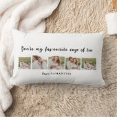 コラージュのカップルの写真と君は私の紅茶引用文 ランバークッション (ブランケット)