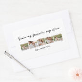 コラージュのカップルの写真と君は私の紅茶引用文 長方形シール (封筒)