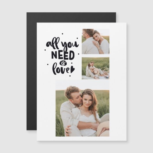 コラージュのカップルの写真&あなたが必要とするすべては愛の引用文 (正面/裏面)