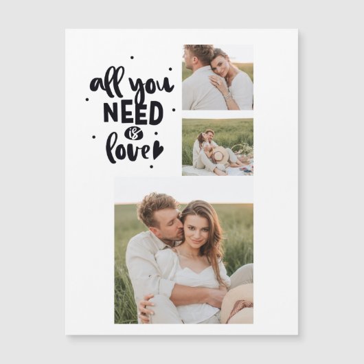 コラージュのカップルの写真&あなたが必要とするすべては愛の引用文 (正面)