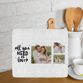 コラージュのカップルの写真&あなたが必要とするすべては愛の引用文 カッティングボード