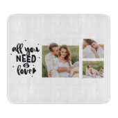 コラージュのカップルの写真&あなたが必要とするすべては愛の引用文 カッティングボード (正面)