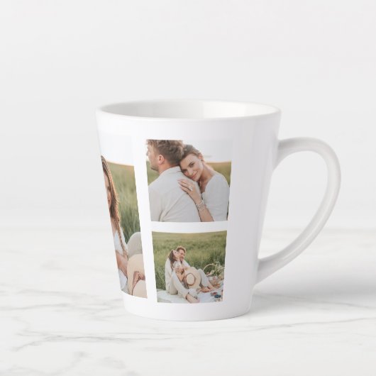 コラージュのカップルの写真&あなたが必要とするすべては愛の引用文 カフェラテマグ (右)