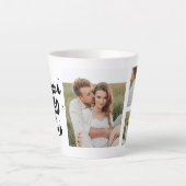 コラージュのカップルの写真&あなたが必要とするすべては愛の引用文 カフェラテマグ (正面)
