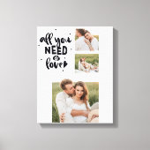 コラージュのカップルの写真&あなたが必要とするすべては愛の引用文 キャンバスプリント (正面)