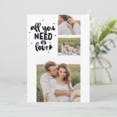 コラージュのカップルの写真&あなたが必要とするすべては愛の引用文 シーズンカード (スタンド正面)