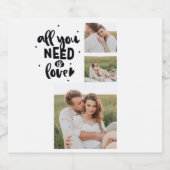 コラージュのカップルの写真&あなたが必要とするすべては愛の引用文 ビールラベル (シングルラベル)