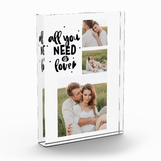 コラージュのカップルの写真&あなたが必要とするすべては愛の引用文 フォトブロック (左)