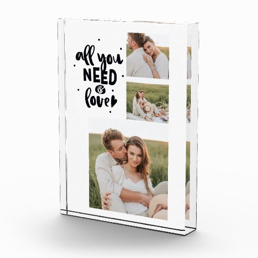 コラージュのカップルの写真&あなたが必要とするすべては愛の引用文 フォトブロック (右)