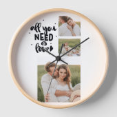 コラージュのカップルの写真&あなたが必要とするすべては愛の引用文 壁時計 (正面)