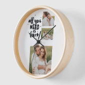 コラージュのカップルの写真&あなたが必要とするすべては愛の引用文 壁時計 (傾斜)