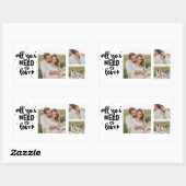 コラージュのカップルの写真&あなたが必要とするすべては愛の引用文 長方形シール (シート)