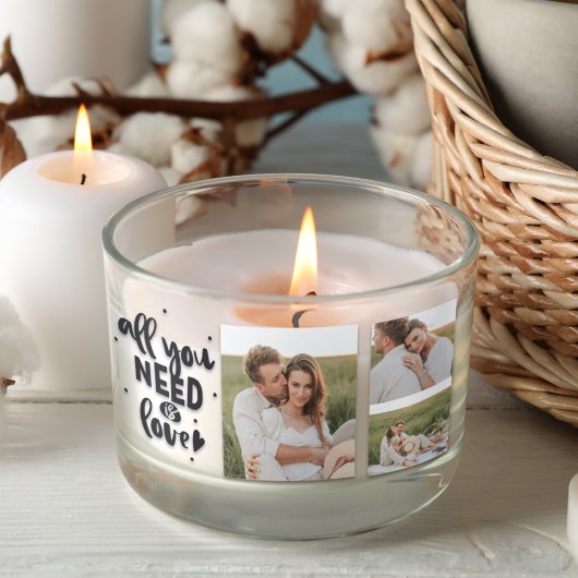 コラージュのカップルの写真&あなたが必要とするすべては愛の引用文 長方形シール