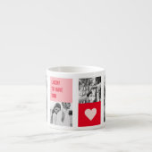 コラージュのカップルの写真 |バレンタイモダンンのプレゼント エスプレッソカップ (正面)