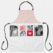 コラージュのカップルの写真 |バレンタイモダンンのプレゼント エプロン (正面)