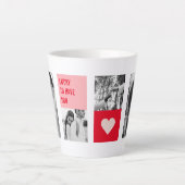 コラージュのカップルの写真 |バレンタイモダンンのプレゼント カフェラテマグ (正面)