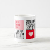 コラージュのカップルの写真 |バレンタイモダンンのプレゼント コーヒーマグカップ (中央)