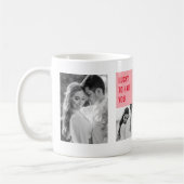 コラージュのカップルの写真 |バレンタイモダンンのプレゼント コーヒーマグカップ (左)