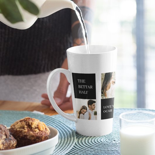 コラージュのカップルの写真 |バレンタインギフト カフェラテマグ