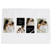 コラージュのカップルの写真 |バレンタインギフト ラージペーパーバッグ (正面)