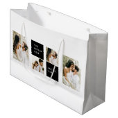 コラージュのカップルの写真 |バレンタインギフト ラージペーパーバッグ (正面アングル)