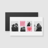 コラージュのカップルの写真 |バレンタインピンク&赤いハート (正面/裏面)