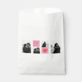 コラージュのカップルの写真 |バレンタインピンク&赤いハート フェイバーバッグ (正面)