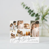 コラージュのカ数々のスタマイズな写真日付の保存 案内ポストカード (スタンド正面)