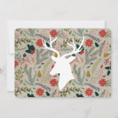 コラージュのクリスマスカード – 素朴フローラ鹿カード シーズンカード (裏面)