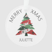 コラージュのクリスマスツリー オーナメント (正面)