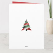 コラージュのクリスマスツリー カード (裏面)