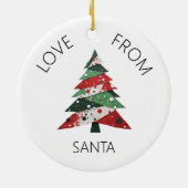 コラージュのクリスマスツリー セラミックオーナメント (裏面)