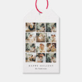 コラージュのクリスマスフォトハッピークリスマスホリデー ギフトタグ (正面)