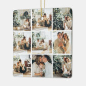 コラージュのクリスマスフォト |ハッピーホリデー セラミックオーナメント (左)