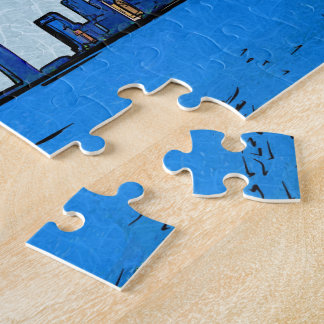 コラージュのシカゴスカイライン絵を描 ジグソーパズル