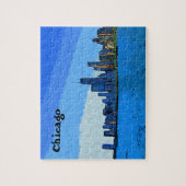 コラージュのシカゴスカイライン絵を描 ジグソーパズル (縦)