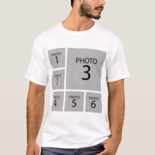 コラージュのパーソナライズされたテンプレート6写真の作成 Tシャツ