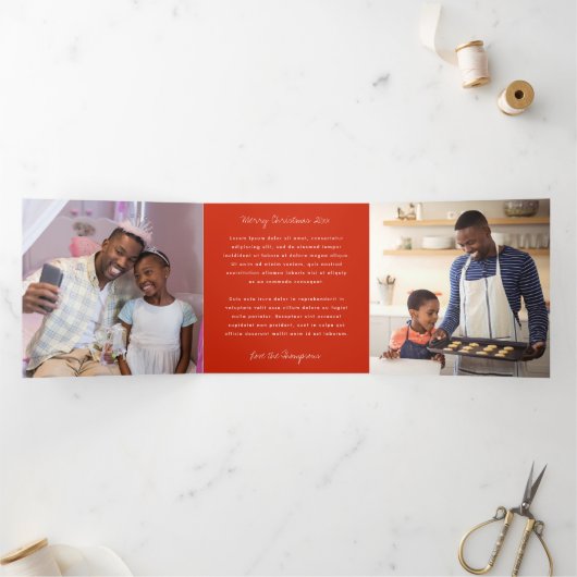 コラージュの休日の写真 三つ折りカード (内部)