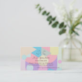 コラージュの個人的なカウンセラーのパステル調の形 名刺 (スタンド正面)