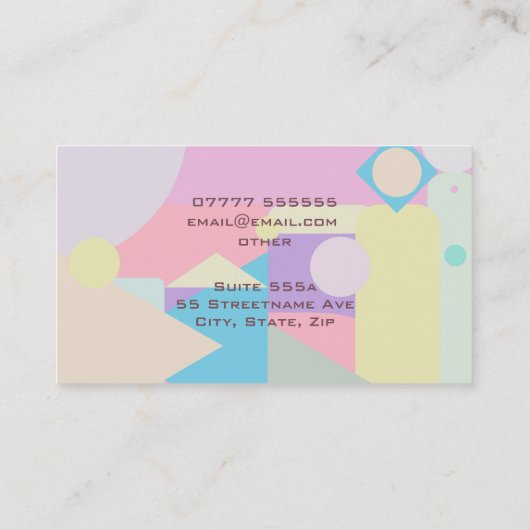 コラージュの個人的なカウンセラーのパステル調の形 名刺