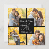 コラージュの写真のセーブ・ザ・デート案内 セーブザデート (正面)