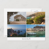 コラージュの土産のシチリアの風景 ポストカード (正面/裏面)
