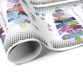 コラージュの日本のなクリスマスの紙の白く黒い点 ラッピングペーパー (ロールコーナー)