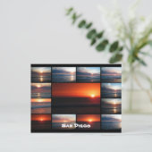 コラージュの日没 ポストカード (スタンド正面)