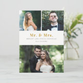 コラージュの編集可能カラー結婚の発表の消去 サンキューカード (スタンド正面)